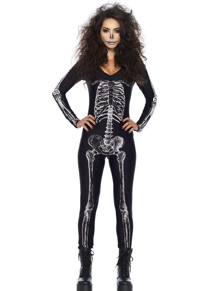85602 X-Ray Skeleton Catsuit with Zipper Costume