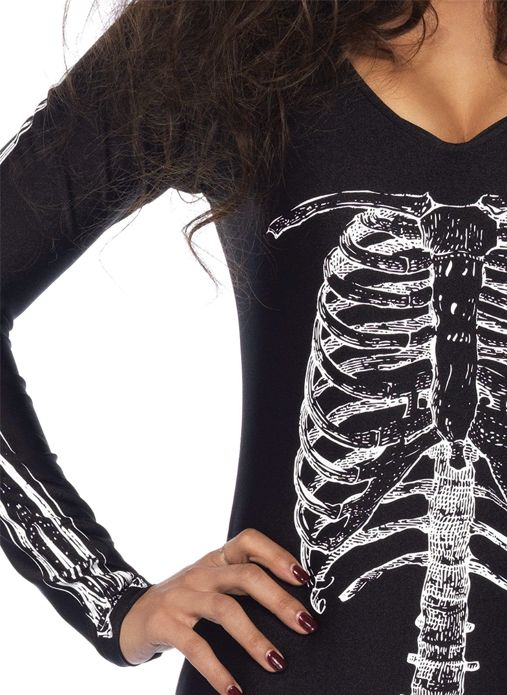 85602 X-Ray Skeleton Catsuit with Zipper Costume