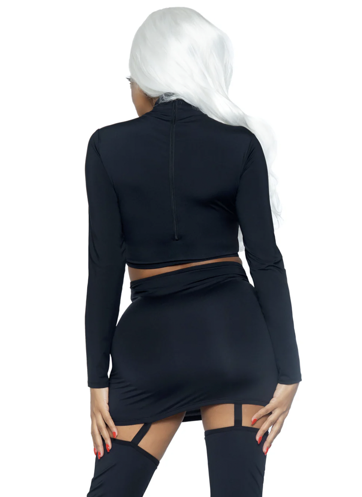 87061 Golden Skeleton Crop Top and Skirt