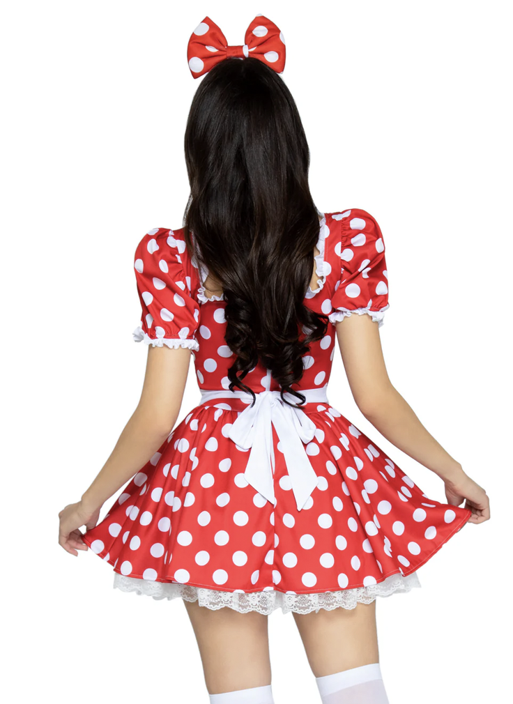 87087 Polka Dot Dress With Headband Costume