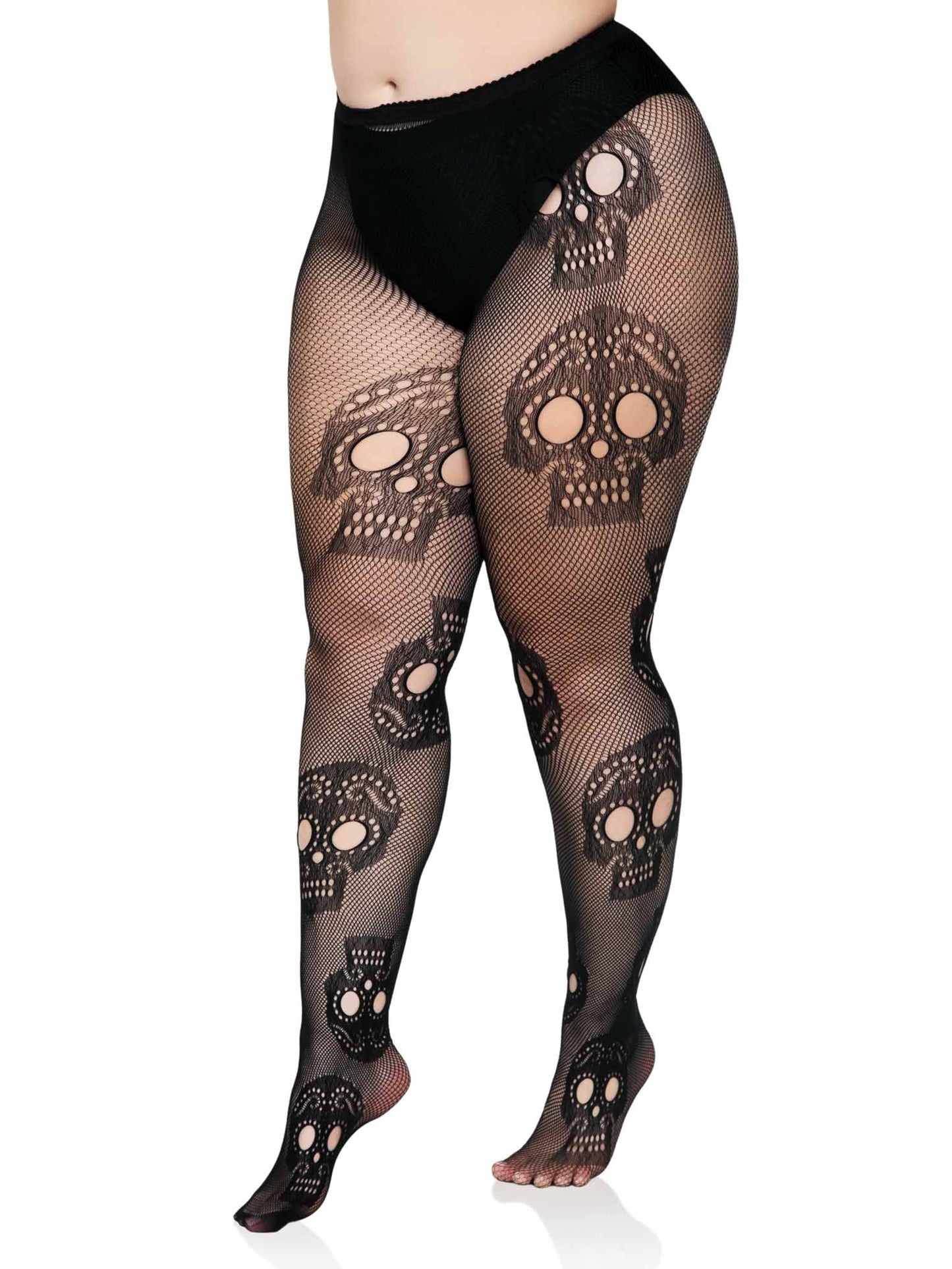 9982x Plus Sugar Skull Net Tights