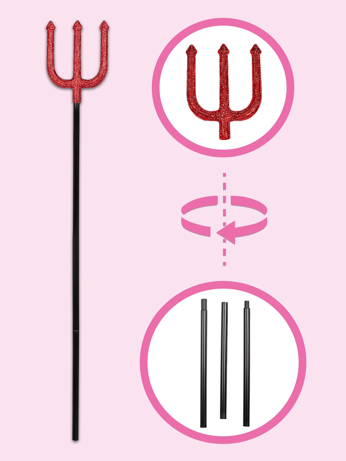 A2895 Rhinestone Devil Pitch Fork