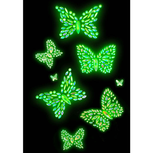 Body021 Butterfly jewels glow in the dark