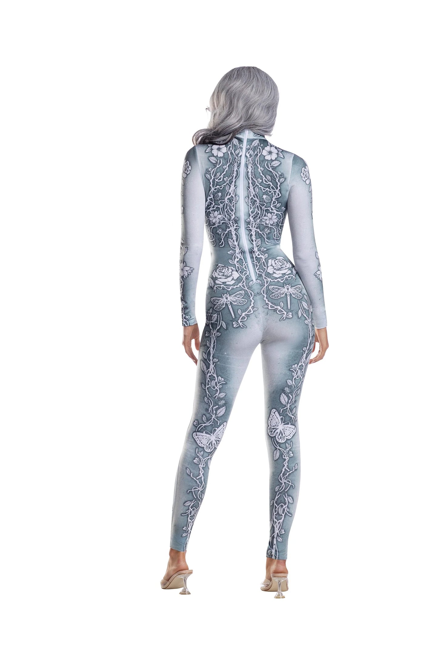 13813 Dreamgirl Beautiful Bones Sublimated Jumpsuit Women’s Costume