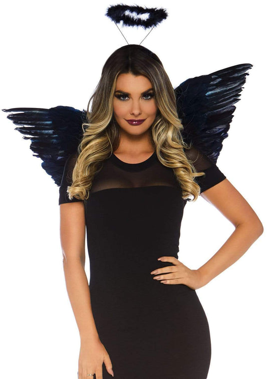 2065 Feather Angel Wings & Halo Accessory Kit Black