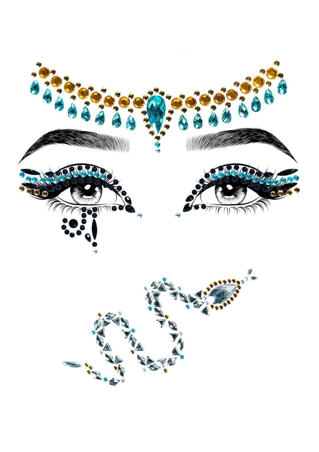 EYE034 Cleopatra Rhinestone Stick-On Jewels