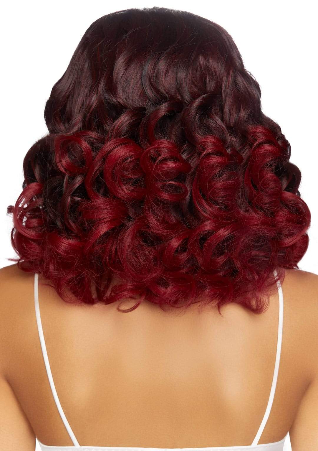 a2865 Peluca Bob Largo Rizado Ombré de 18" red