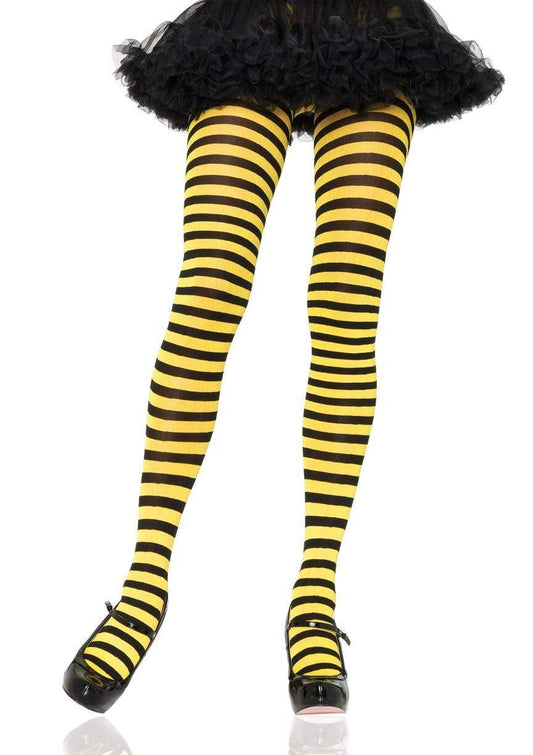 7100 Jada Striped Women's Tights Yellow and Black