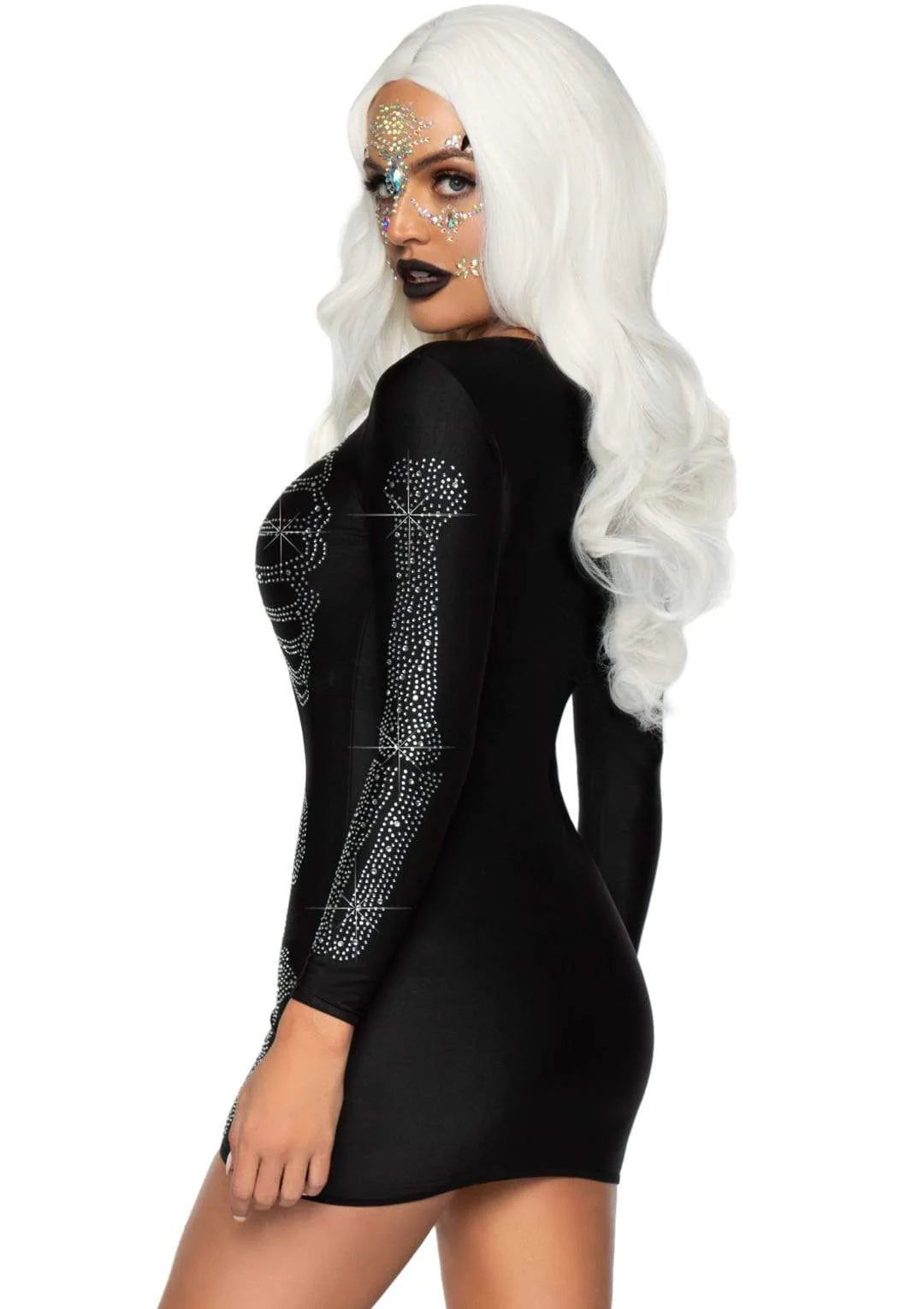 86928 Rhinestone Skeleton Dress