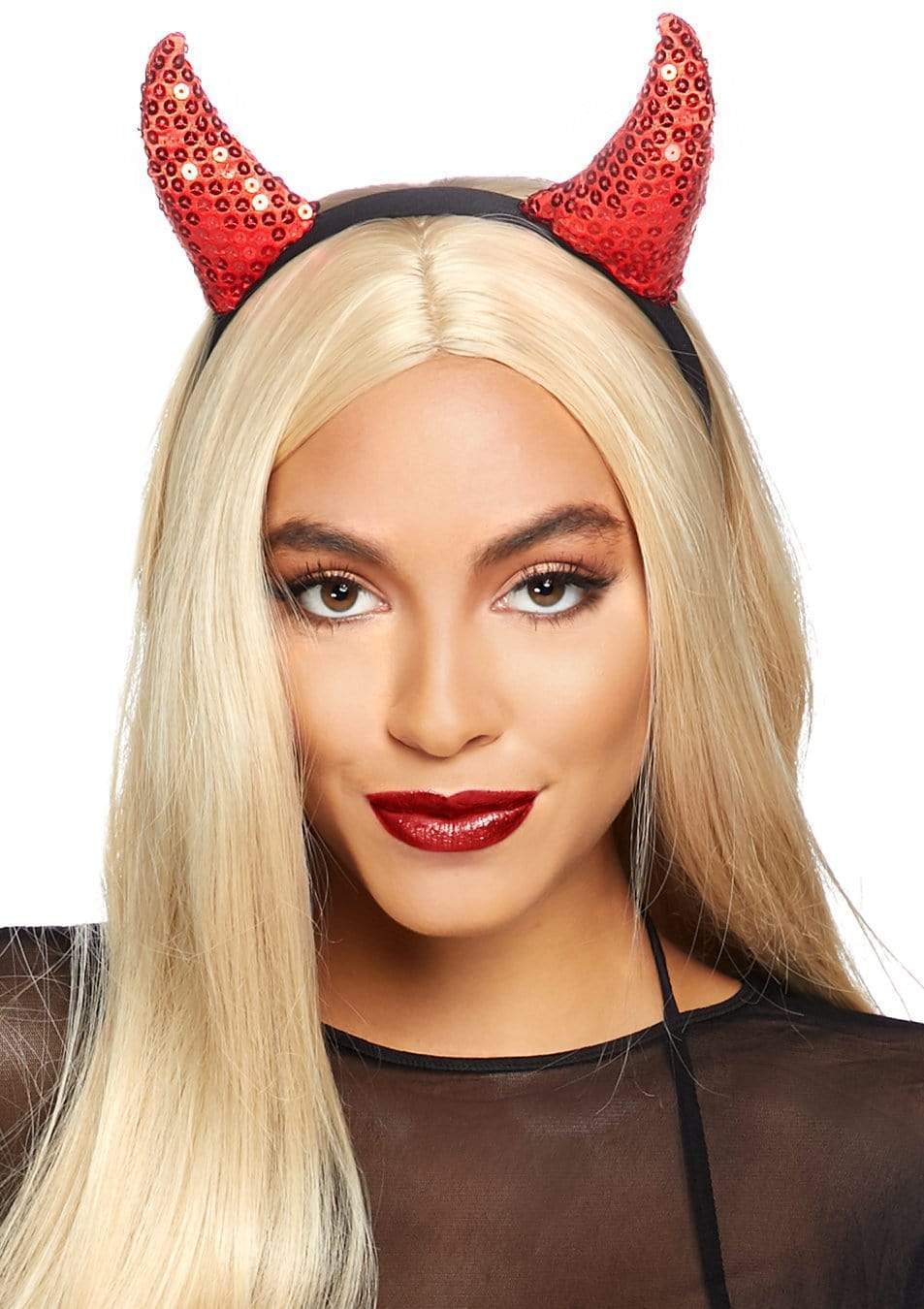 a1535 Sequin Devil Horns Headband