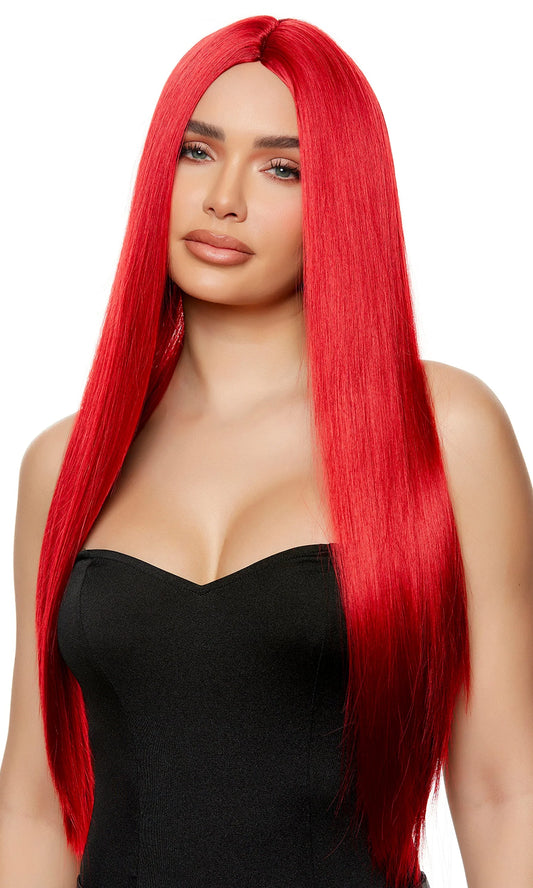 991581 Red Straight Wig
