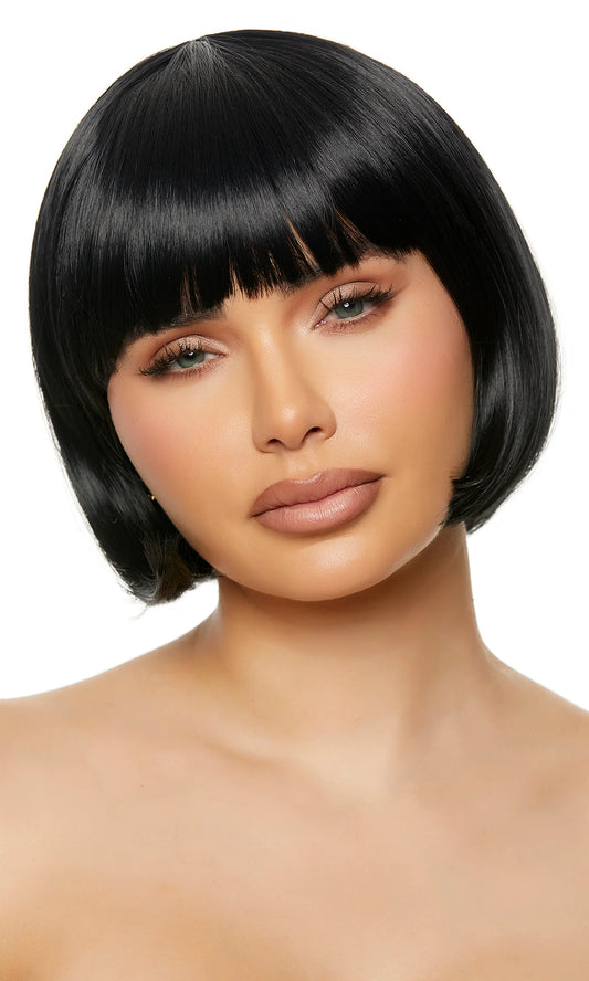 991586 Bob Wig with Bangs - Black
