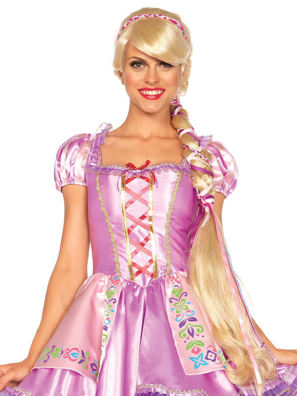 a2674  Peluca Rapunzel trenzada larga 45"
