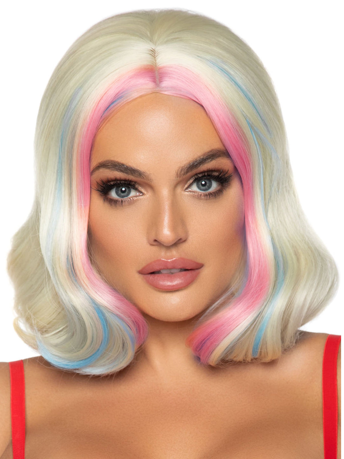 a2882 Peluca Bob con Mechas Money Piece de 14"