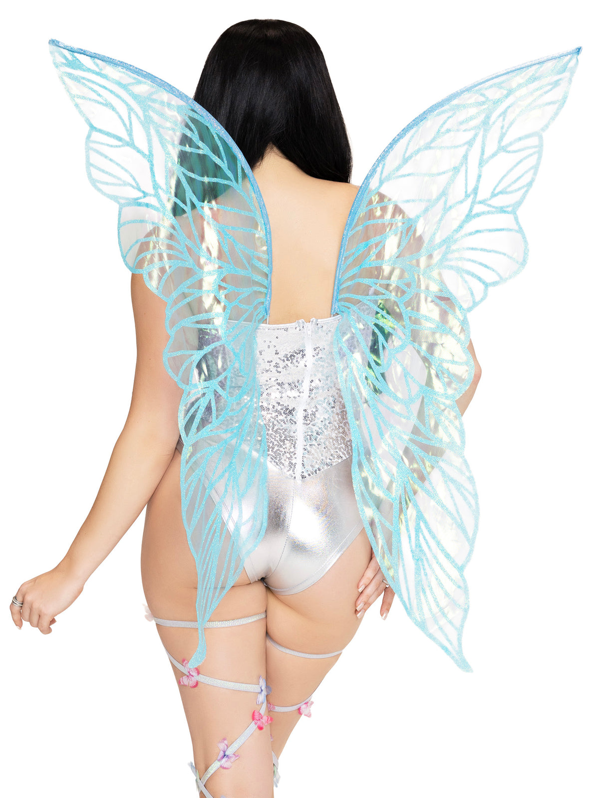 A2916 Iridescent strapless fairy wings. Blue