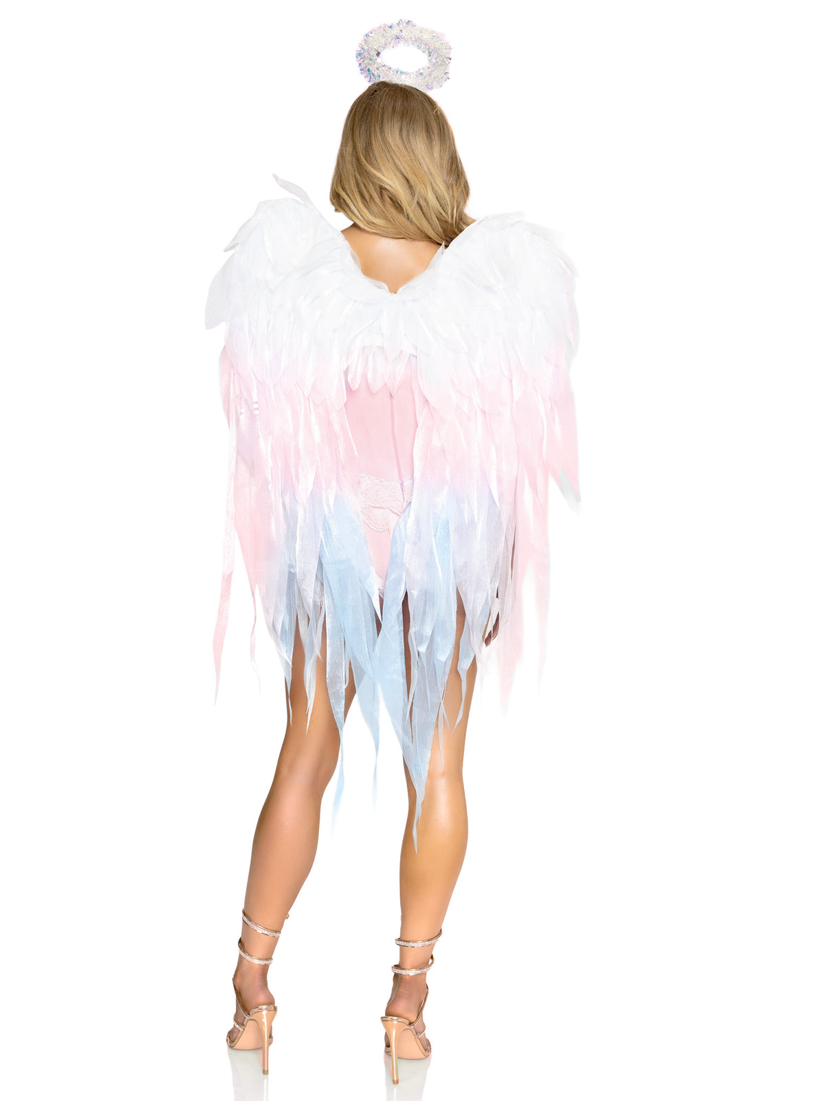 A2924 Angel Ombre Chiffon Wings and Halo Headband.