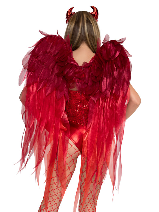 A2925 Devil Ombre Chiffon Wings and Horn Headband.