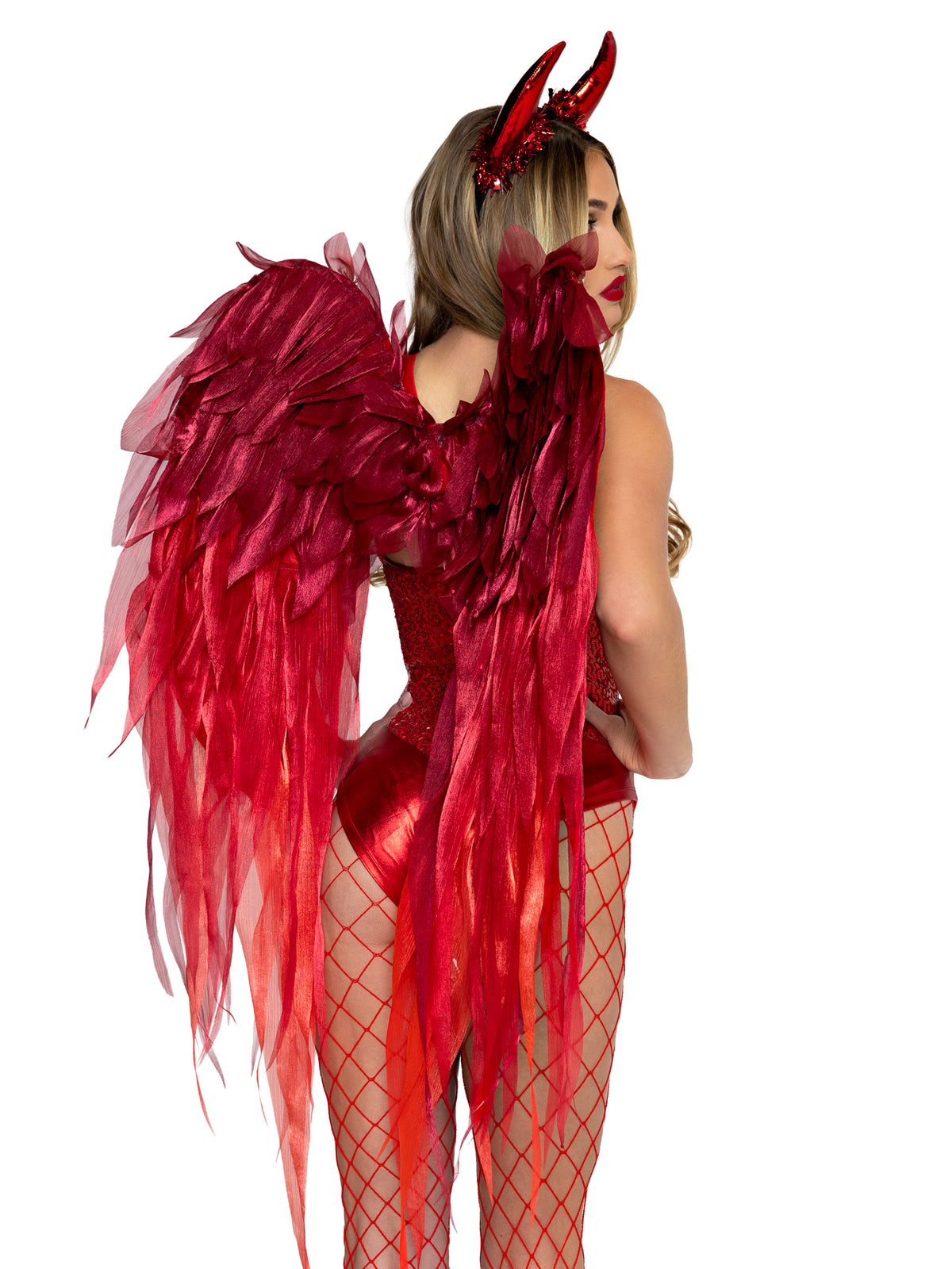 A2925 Devil Ombre Chiffon Wings and Horn Headband.