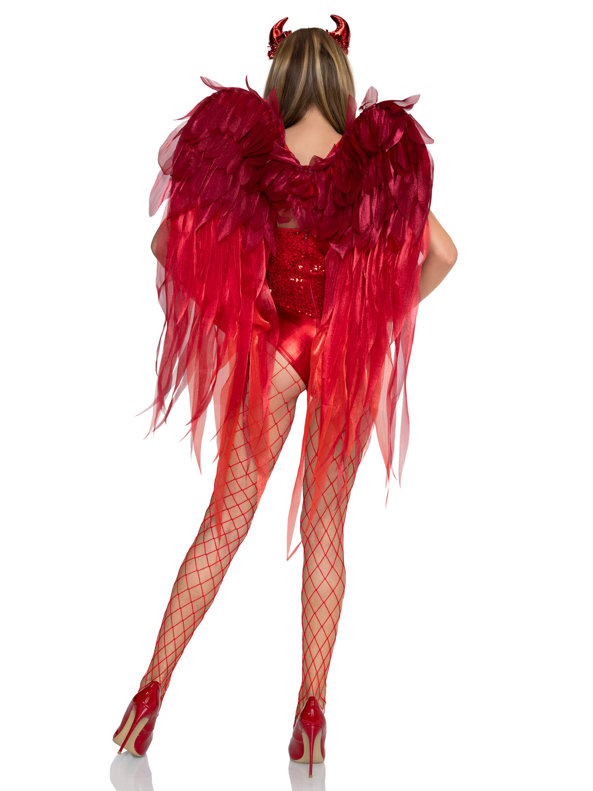 A2925 Devil Ombre Chiffon Wings and Horn Headband.