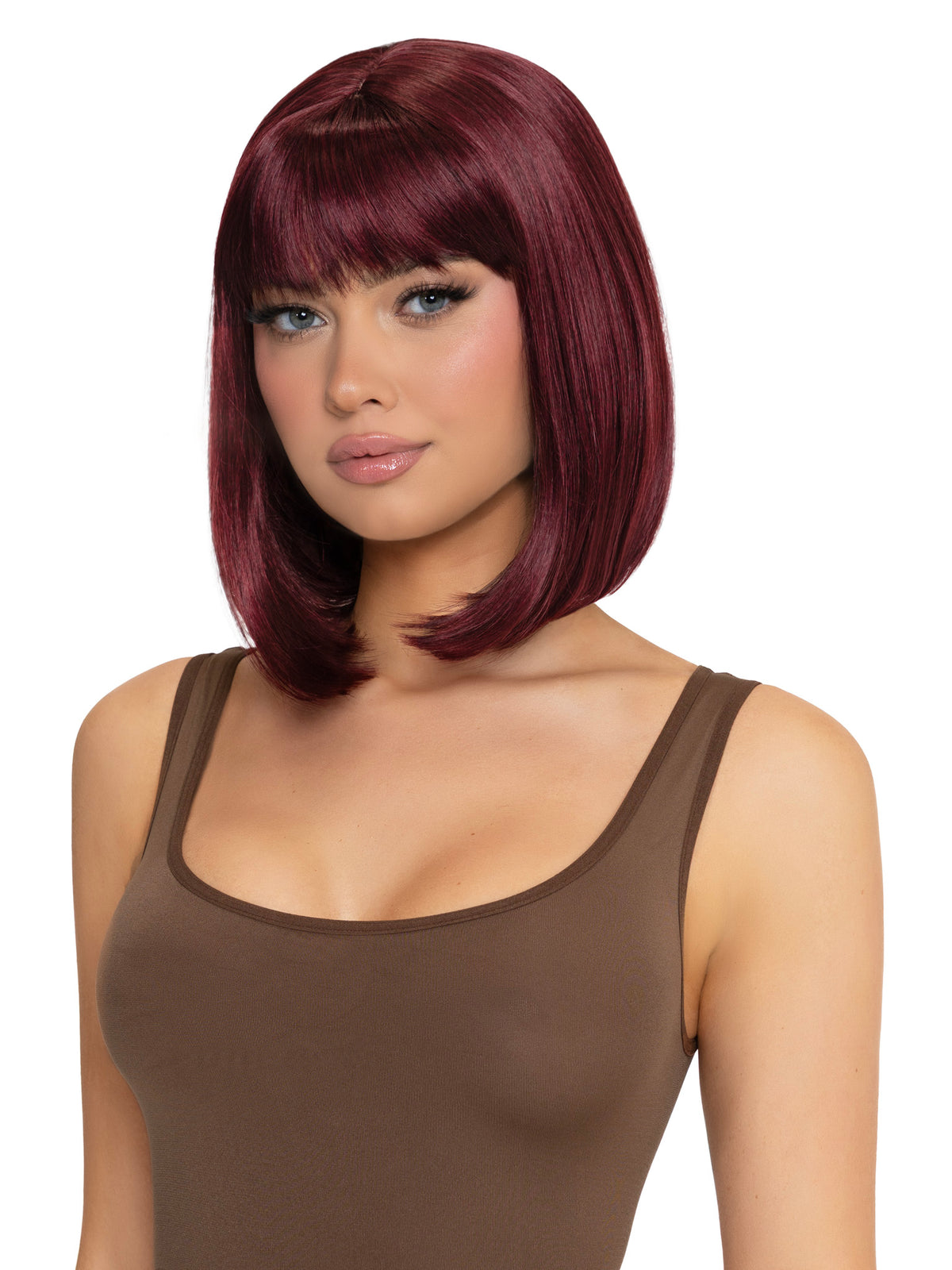 a2933 Peluca Bob Angulado burgundy