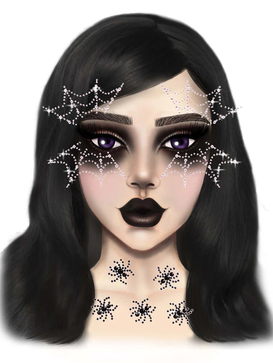 Eye047 Web Face Jewels Sticker