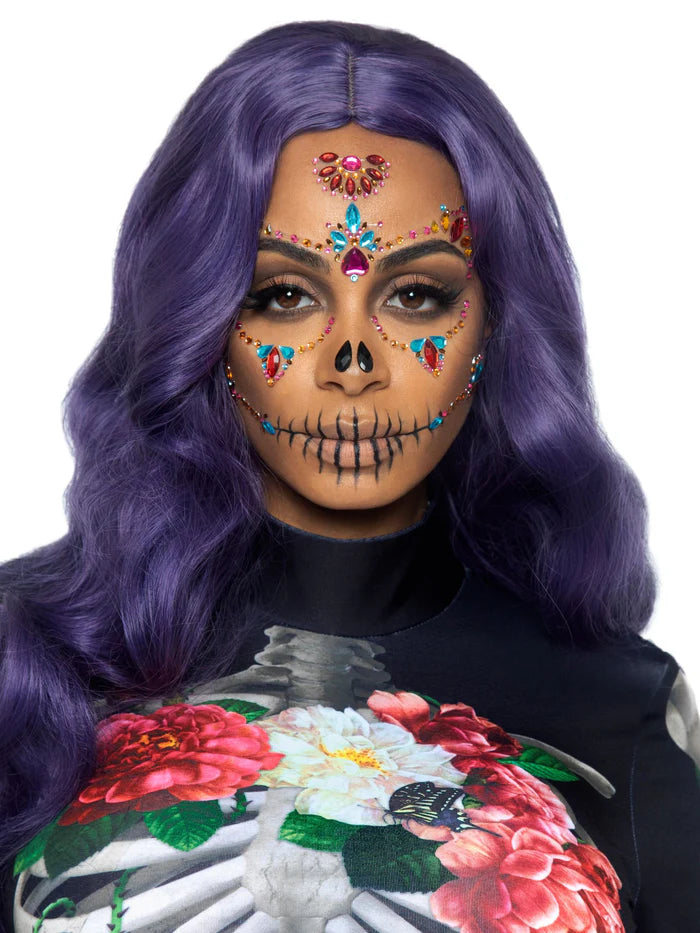 Eye020 Day of the Dead Skeleton Face Jewels
