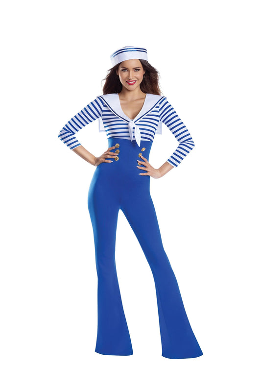13815 Dreamgirl Sailorette Bellbottom Jumpsuit Women’s Costume