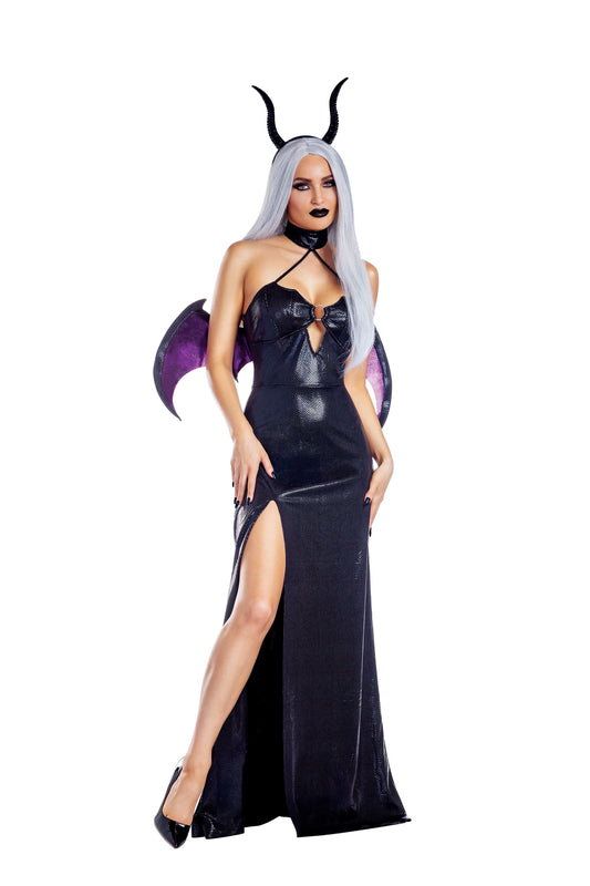 13809 Dreamgirl Succubus Halter Dress with Wing Neckline Women’s Costume