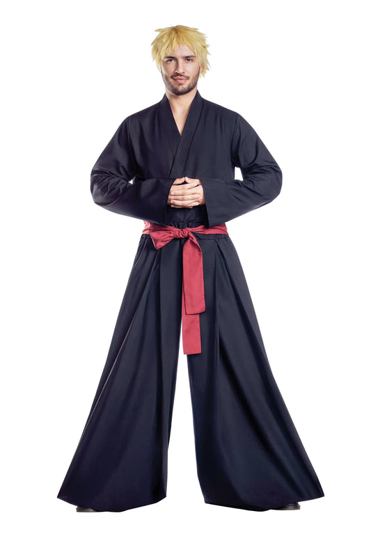 13834 Dreamguy Samurai Kimono-Inspired Woven Wrap Shirt Men’s Costume