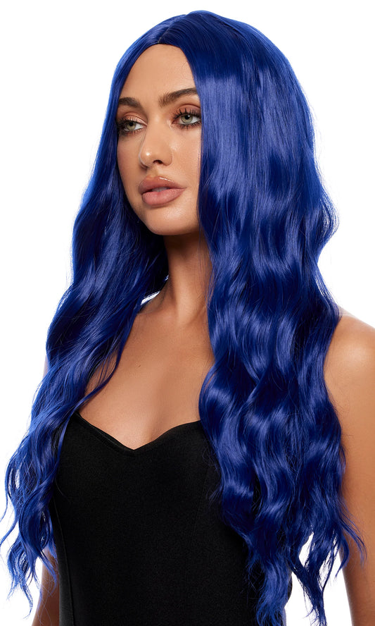 995540 Blue Wavy Wig