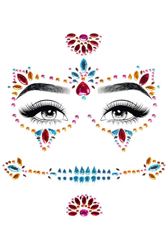 Eye020 Day of the Dead Skeleton Face Jewels