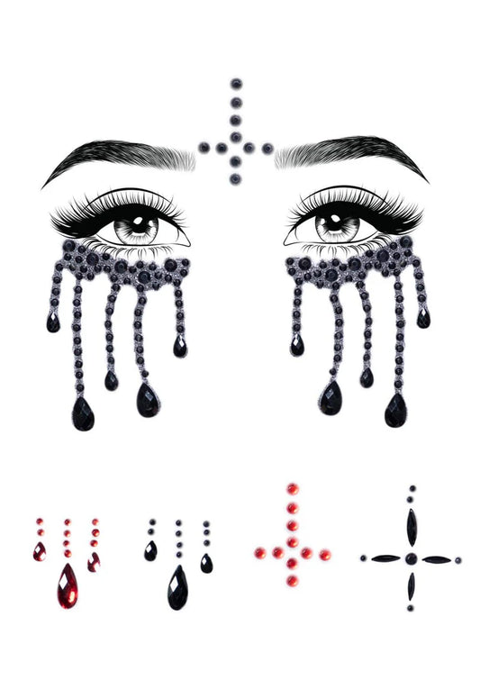 Eye038 Evil Nun Rhinestone Stick-On Jewels