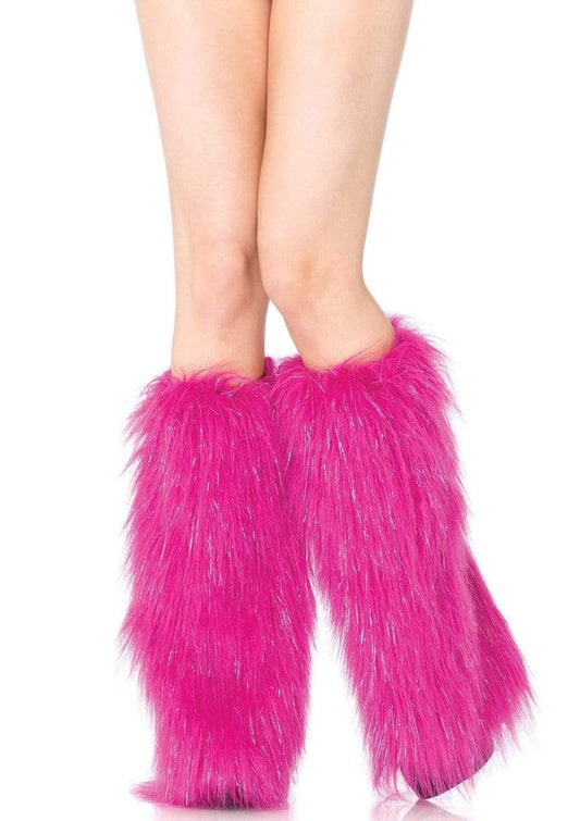 3923 Kira Furry Leg Warmers Pink Silver