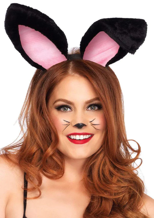 A2811 Plush Bunny Rabbit Ears Headband black