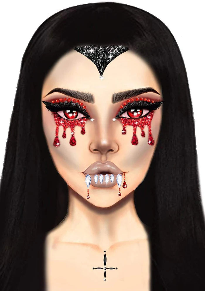 Eye037 Vampire Rhinestone Stick-On Jewels